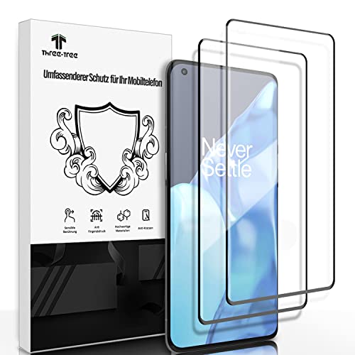 Three-Tree Panzer Schutz Glas Schutzfolie für OnePlus 9 Pro 5G, [2 Stück] [Fingerabdruck-ID Unterstützen] [3D-Volle Bedeckung] Folie für OnePlus 9 Pro von Three-Tree
