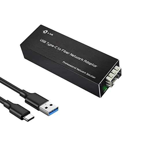 Throncom USB Typ C auf SFP Gigabit Ethernet Adapter, 100/1000base-X USB 3.0 zum Öffnen SFP Ethernet kompatibel Windows Server/Windows/Linux/Mac OS Compact NIC Netzwerkadapter von Throncom