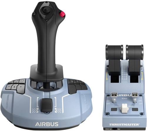 Thrustmaster TCA Officer Pack Airbus Edition Joystick USB PC Blau, Schwarz inkl. Schieberegler von Thrustmaster