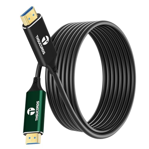 Thsucords 8K HDMI Glasfaser kabel 10M, Hochgeschwindigkeits HDMI 2.1 Kabel, Unterstützt 48 Gbit/s, 8K @60 Hz, 4K @120 Hz, Dynamic HDR HDCP 2.2 & 2.3 eARC für PS5, Xbox Series X, PC, TV Thsucords 8K HDMI Glasfaser kabel 10M, Hochgeschwindigkeits HDMI 2.1 Kabel, Unterstützt 48 Gbit/s, 8K @60 Hz, 4K @120 Hz, Dynamic HDR HDCP 2.2 & 2.3 eARC für PS5, Xbox Series X, PC, TV von Thsucords