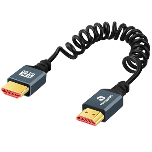Thsucords 8K HDMI Spiral kabel, Ultradünnes HDMI zu HDMI Kabel, HDMI 2.1 Vergoldeter Stecker auf SteckerVSpiralkabel, Unterstützt 8K @60Hz 4K @120Hz 48 Gbps für PS5/Blu-ray/Roku TV/Xbox(90cm) Thsucords 8K HDMI Spiral kabel, Ultradünnes HDMI zu HDMI Kabel, HDMI 2.1 Vergoldeter Stecker auf SteckerVSpiralkabel, Unterstützt 8K @60Hz 4K @120Hz 48 Gbps für PS5/Blu-ray/Roku TV/Xbox(90cm) von Thsucords