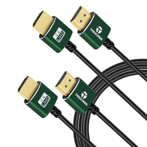 Thsucords Dünnes HDMI auf HDMI Kabel 0,3M 2 Stück, Ultradünnes und Flexibles HDMI Kabel, Unterstützt High Speed 4K@60Hz 18Gbps, 2160p 1080p von Thsucords