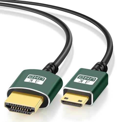 Thsucords Hyper Slim Mini HDMI auf HDMI Kabel 1M, Ultradünnes und Flexibles HDMI Mini Kabel Unterstützt 3D/4K@60Hz/18Gbps/1080P kompatibel mit Laptop, TV, Monitor, Projector von Thsucords