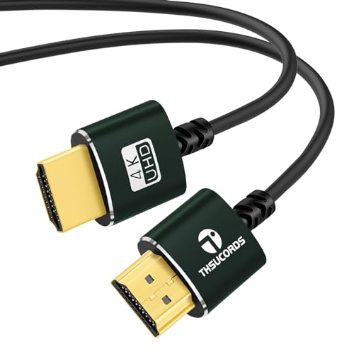 Thsucords Schlankes HDMI Kabel 0,3M, Ultraweiches und Dünnes HDMI auf HDMI Kabel, Extrem flexibel und dünn HDMI Kabel, Unterstützt High Speed 4K@60Hz, 18Gbps, 2160p 1080p von Thsucords