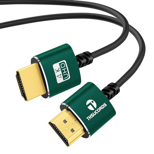 Thsucords Schlankes HDMI Kabel 10M, Ultraweiches und Dünnes HDMI auf HDMI Kabel, Extrem flexibel und dünn HDMI Kabel, Unterstützt High Speed 4K@60Hz, 18Gbps, 2160p 1080p von Thsucords