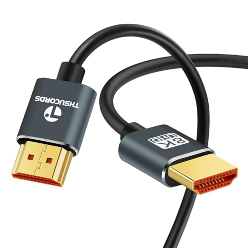 Thsucords Ultradünne 8K 4K HDMI Kabel 0,5M, Schlanke Flexible Weiche Hochgeschwindigkeits HDMI 2.1 Unterstützung 4K@120Hz 8K@60Hz 48Gbps kompatibel mit Roku TV/HDTV/PS5/Blu-ray von Thsucords