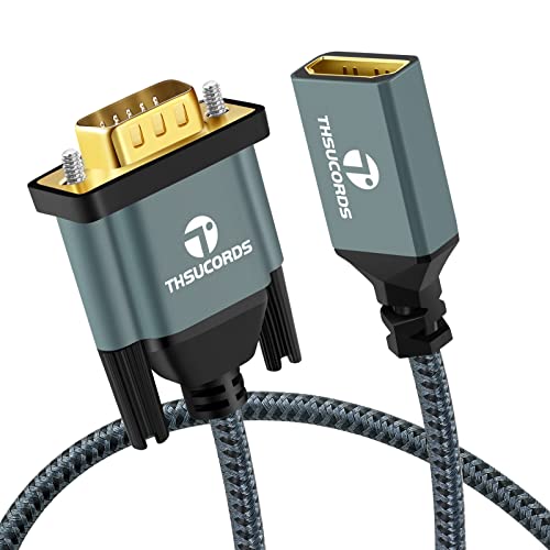 Thsucords HDMI auf VGA Adapterkabel 1M, Nylon geflochtene HDMI Buchse zu VGA Stecker Verlängerungsverlängerungs-Unterstützung PC Computer Desktop Laptop Monitor HDTV-Projektor von Thsucords