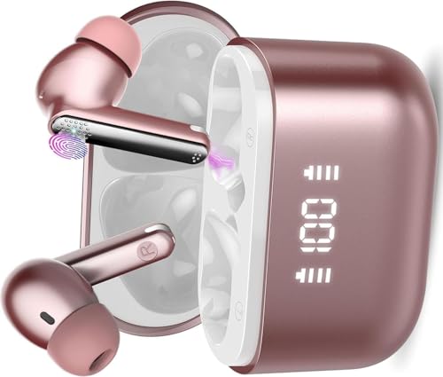 Sprachübersetzer Kohrhörer, 164 Sprachen AI Intelligenter Bluetooth Übersetzungs Earbuds, HD Rauschunterdrückung In-Ear-Übersetzer Touch Kopfhörer mit APP, Unterstützt Zwei-Wege-Übersetzung, Roségold Sprachübersetzer Kohrhörer, 164 Sprachen AI Intelligenter Bluetooth Übersetzungs Earbuds, HD Rauschunterdrückung In-Ear-Übersetzer Touch Kopfhörer mit APP, Unterstützt Zwei-Wege-Übersetzung, Roségold von Thunelec