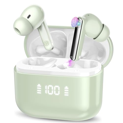 AI Sprachübersetzer Kopfhörer, 3-in-1 Echtzeit übersetzer Ohrhörer mit 164 Sprachen, ENC Rauschunterdrückung, 5 Übersetzungsmodi Bluetooth 5.3 Kopfhörer in Ear mit App für Lernen/Reisen/Business/Grün von Thunelec