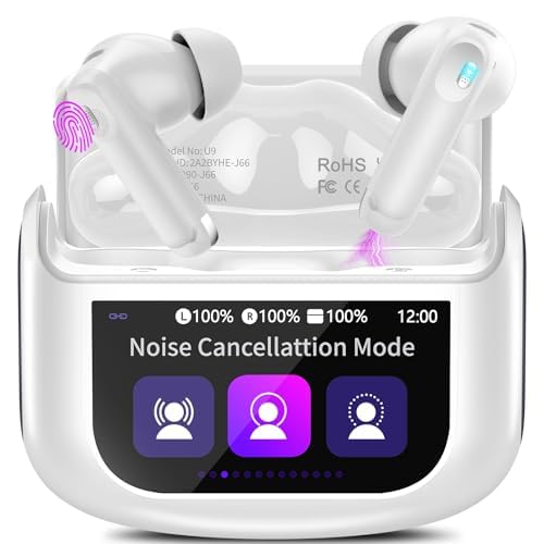 Thunelec Touchscreen Bluetooth Kopfhörer, In Ear Kopfhörer Kabellos Bluetooth 5.4 mit ANC+ENC Noise Cancelling Mic, 48Std Immersiver Tiefer Bass Earbuds mit 5 EQ-Modi, IP7 Wasserdicht Ohrhörer Weiß Thunelec Touchscreen Bluetooth Kopfhörer, In Ear Kopfhörer Kabellos Bluetooth 5.4 mit ANC+ENC Noise Cancelling Mic, 48Std Immersiver Tiefer Bass Earbuds mit 5 EQ-Modi, IP7 Wasserdicht Ohrhörer Weiß von Thunelec