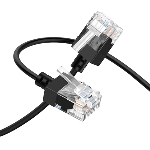 Thzzhnno Cat.6A Ethernet-Kabel aus Flüssigsilikon, 9 m, 10 Gbit/s, hohe Geschwindigkeit, vergoldete Stecker, Kabel für schnelles Spielen, PC, TV, Tablet, Router (weiß) von Thzzhnno