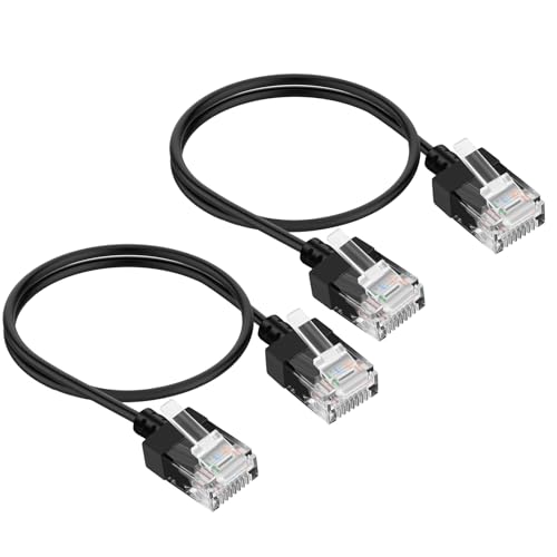 Thzzhnno Dünn RJ45 Cat6A Ethernet Kabel 10M 2 Stück,Ultraflexibles LAN Ethernet Kabel, High Speed 10Gbps 550MHz UTP Netzwerkkabel, Patchkabel für Router, Modem, Xbox, Laptop, Server von Thzzhnno