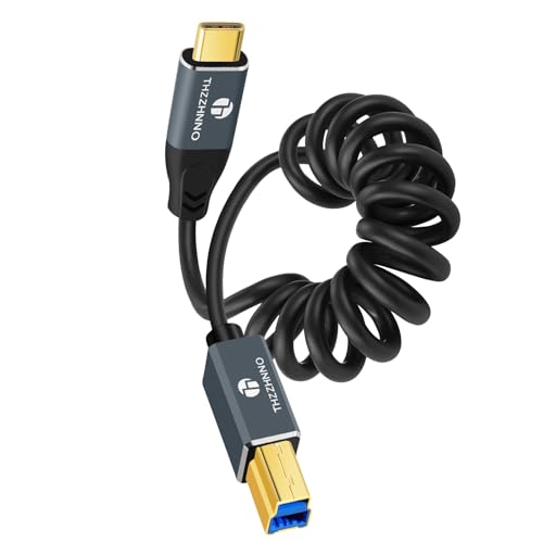 Thzzhnno USB B auf USB C Spiralkabel 1M,USB C auf USB B Drucker Scanner Kabel,MIDI Kabel für MacBook, PC, Laptop, MIDI Tastatur, DJ Controller, DAC, HP, Canon Thzzhnno USB B auf USB C Spiralkabel 1M,USB C auf USB B Drucker Scanner Kabel,MIDI Kabel für MacBook, PC, Laptop, MIDI Tastatur, DJ Controller, DAC, HP, Canon von Thzzhnno