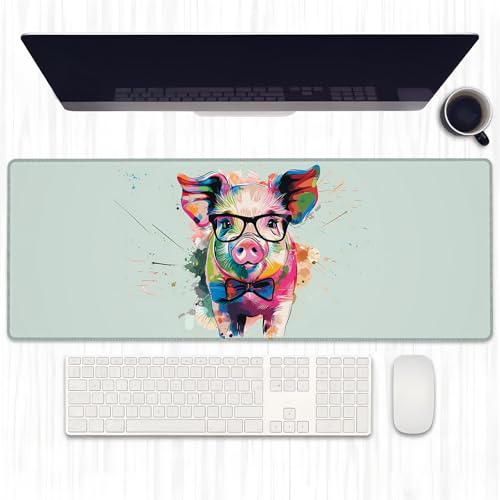 Ti Caldi Color Splash Pig Gaming-Mauspad, erweitertes Aquarell-Design, flippige Schweinchen, Schreibtischunterlage, Computer-Laptop-Mauspad, robuste genähte Kanten, 80 x 29 cm, große Ti Caldi Color Splash Pig Gaming-Mauspad, erweitertes Aquarell-Design, flippige Schweinchen, Schreibtischunterlage, Computer-Laptop-Mauspad, robuste genähte Kanten, 80 x 29 cm, große von Ti Caldi