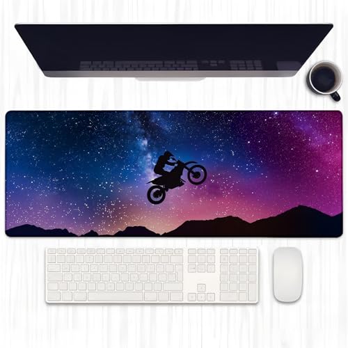 Ti Caldi Galaxy Motocross Gaming-Mauspad, erweiterter Sternenhimmel, Schreibtischunterlage für Computer, Laptop, Mauspad, robuste genähte Kanten, 80 x 29 cm, große Büro-Tastatur-Mauspads für Ti Caldi Galaxy Motocross Gaming-Mauspad, erweiterter Sternenhimmel, Schreibtischunterlage für Computer, Laptop, Mauspad, robuste genähte Kanten, 80 x 29 cm, große Büro-Tastatur-Mauspads für von Ti Caldi
