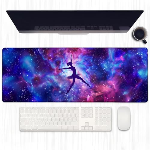 Ti Caldi Gaming-Mauspad mit Ballerina-Silhouette, erweiterte, anmutige Ballett-Schreibtischunterlage, Computer-Laptop-Mauspad, robuste genähte Kanten, 80 x 29 cm, große Büro-Tastatur-Mauspads für Ti Caldi Gaming-Mauspad mit Ballerina-Silhouette, erweiterte, anmutige Ballett-Schreibtischunterlage, Computer-Laptop-Mauspad, robuste genähte Kanten, 80 x 29 cm, große Büro-Tastatur-Mauspads für von Ti Caldi