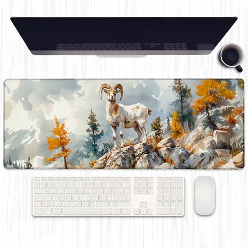 Ti Caldi Handgezeichnetes Gaming-Mauspad, erweiterte Bighornziegen-Schreibtischunterlage, Computer-Laptop-Mauspad, robuste genähte Kanten, 80 x 29 cm, große Büro-Tastatur-Mauspads für Ti Caldi Handgezeichnetes Gaming-Mauspad, erweiterte Bighornziegen-Schreibtischunterlage, Computer-Laptop-Mauspad, robuste genähte Kanten, 80 x 29 cm, große Büro-Tastatur-Mauspads für von Ti Caldi