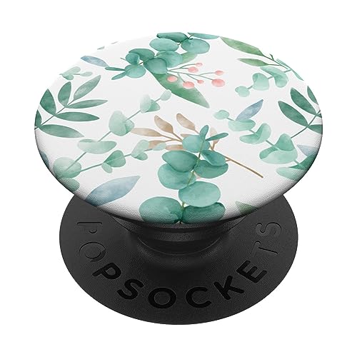 Eukalyptus grüne Blüten Aquarell Blumen Zweige Blätter PopSockets Klebender PopGrip von Ti Eucalyptus Watercolor Floral Blossoms Co.