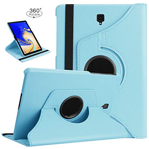 TiKeDa drehbare Schutzhülle für Samsung Galaxy Tab A 10.5 2018 Modell SM-T590/T595/T5997, hochwertiges PU-Leder, 360 Grad drehbar, mit automatischer Sleep-/Wake-Funktion blau 10.5inch von TiKeDa
