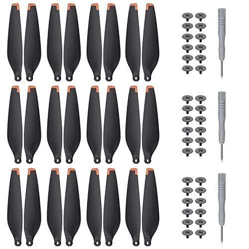 TiMOVO 24 PCS Ersatz-Propeller Kompatibel mit DJI Mini 4 Pro/Mini 3 Pro, Propellerblatt Ersatzteile mit Schrauben Zubehör Geräuscharm Schnellspanner Dronen Propeller Set Drohnen, Schwarz-Orange Spitze von TiMOVO