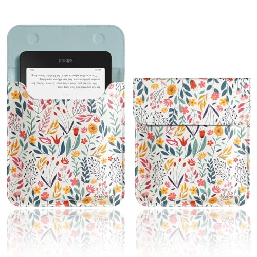 TiMOVO 7 Zoll Schutzhülle für Kindle Paperwhite und Kindle Colorsoft Signature Edition, Schutzhülle Cover Tasche Tragetasche für Kindle E-Reader/Kindle Oasis, Blume von TiMOVO