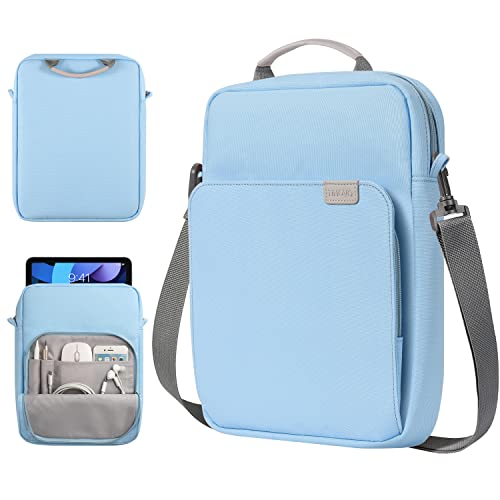 TiMOVO 9-11 Zoll Tablet Sleeve Tasche mit Schulterriemen für iPad 11 Zoll A16 2025, iPad 10. Gen. 10,9", iPad 9./8./7. Gen. 10,2", iPad Air 11/5./4. Gen.10,9", Galaxy Tab A9+/A9 Plus 11", Hellblau von TiMOVO