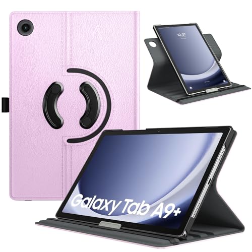 TiMOVO Drehbar Hülle Kompatibel mit Samsung Galaxy Tab A9+/A9 Plus 11 Zoll 2023 SM-X210/X216/X218, 90 Grad Drehbar Ständer Hülle, Auto Schlaf/Aufwach Schutzhülle für Galaxy Tab A9+ Tablet, Hell lila von TiMOVO