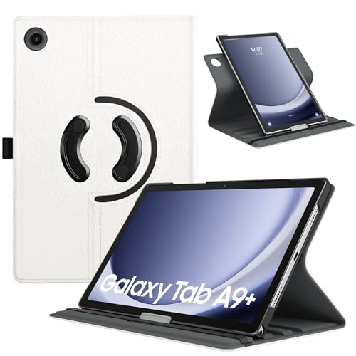 TiMOVO Drehbar Hülle für Samsung Galaxy Tab A9+/A9 Plus 11 Zoll 2023 SM-X210/X216/X218, 90 Grad Drehbar Ständer Hülle, Auto Schlaf/Aufwach Schutzhülle für Galaxy Tab A9+ Tablet, Warmweiß von TiMOVO
