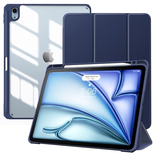 TiMOVO Hülle Kompatibel mit Neu iPad Air 5. Generation 2022/iPad Air 4. Generation 2020, iPad Air Hülle 10,9 Zoll, Mit Stifthalter Lederhülle Ständer Schutzhülle Unterstützt Touch ID - Marineblau von TiMOVO