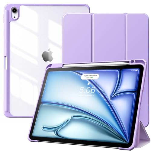 TiMOVO Hülle Kompatibel mit Neu iPad Air 5. Generation 2022/iPad Air 4. Generation 2020, iPad Air Hülle 10,9 Zoll, Mit Stifthalter Lederhülle Ständer Schutzhülle Unterstützt Touch ID - Taro Violett von TiMOVO