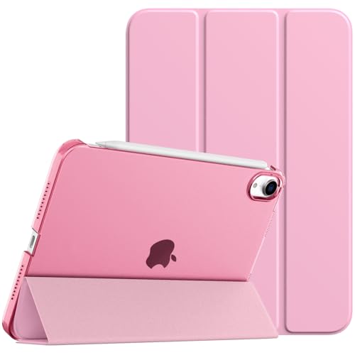 TiMOVO Hülle Kompatibel mit iPad Mini 7 A17 Pro 8,3-Zoll 2024, iPad Mini 6. Generation, Schlanke durchsichtige Cover Unterstützung Touch ID, Apple Pencil Aufladung, Auto Schlaf/Wach, Blumen Rosa von TiMOVO
