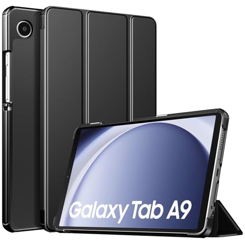 TiMOVO Hülle Kompatibel mit Samsung Galaxy Tab A9 8,7 Zoll 2023, Schlank Leicht Schutzhülle mit Ständer & Harter Rückseite für das Neue Galaxy Tab A9 8,7 Zoll Tablet SM-X110/X115/X117, Schwarz von TiMOVO