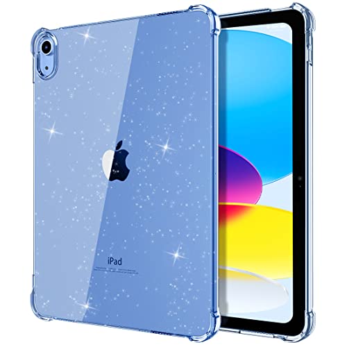 TiMOVO Hülle Kompatibel mit iPad 10 Generation 10,9 Zoll 2022, iPad 10 Hülle, Schlanke Leichte TPU Schutzhülle mit Erhöhtem Rand & Durchsichtiger Rückseite für iPad 10 Gen, Klar + Glitzer von TiMOVO