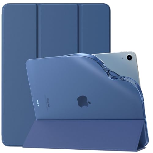 TiMOVO Hülle Kompatibel mit iPad Air 12.9 Zoll 2024, Schlank Weich TPU Transluzente Matt Rückseite Schutzhülle für iPad Air 12.9, Unterstützt Auto Schlaf/Aufwach, Marineblau von TiMOVO
