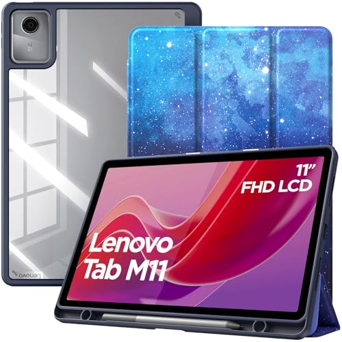 TiMOVO Hülle für Lenovo Tab M11 TB330 11 Zoll 2024 mit Stifthalter, Schlanke Trifold Ständer Schutzhülle mit Transparente Rückseite für Lenovo Tab M11, Unterstützt Auto Schlaf/Aufwach, Blau Sterne TiMOVO Hülle für Lenovo Tab M11 TB330 11 Zoll 2024 mit Stifthalter, Schlanke Trifold Ständer Schutzhülle mit Transparente Rückseite für Lenovo Tab M11, Unterstützt Auto Schlaf/Aufwach, Blau Sterne von TiMOVO