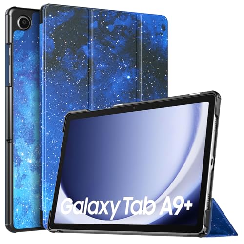 TiMOVO Hülle für Samsung Galaxy Tab A9+/A9 Plus 11 Zoll 2023 SM-X210/X216/X218, Schlank Leicht Schutzhülle mit Ständer & Harter Rückseite für All-New Galaxy Tab A9+ Tablet, BlauSterne von TiMOVO