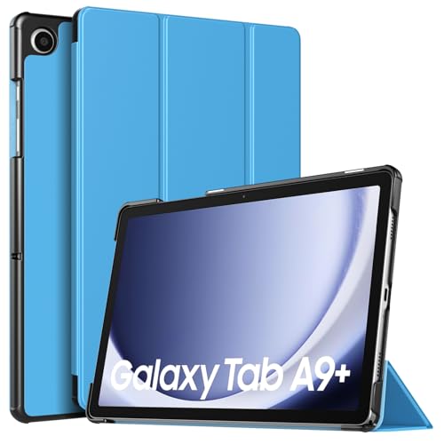 TiMOVO Hülle für Samsung Galaxy Tab A9+/A9 Plus 11 Zoll 2023 SM-X210/X216/X218, Schlank Leicht Schutzhülle mit Ständer & Harter Rückseite für All-New Galaxy Tab A9+ Tablet, Capri Blau von TiMOVO