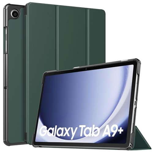 TiMOVO Hülle für Samsung Galaxy Tab A9+/A9 Plus 11 Zoll 2023 SM-X210/X216/X218, Schlank Leicht Schutzhülle mit Ständer & Harter Rückseite für All-New Galaxy Tab A9+ Tablet, Nachtgrün von TiMOVO