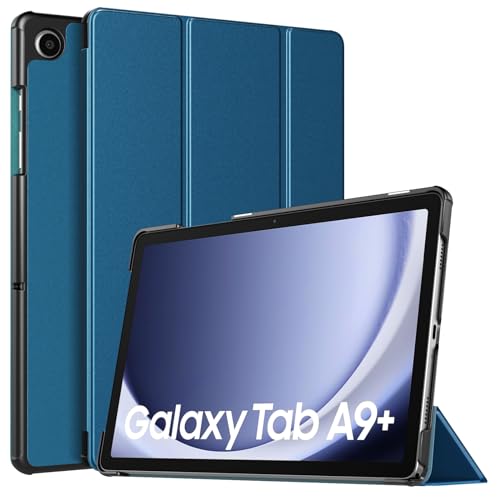 TiMOVO Hülle für Samsung Galaxy Tab A9+/A9 Plus 11 Zoll 2023 SM-X210/X216/X218, Schlank Leicht Schutzhülle mit Ständer & Harter Rückseite für All-New Galaxy Tab A9+ Tablet, Pfau Blau von TiMOVO