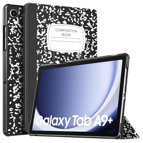 TiMOVO Hülle für Samsung Galaxy Tab A9+/A9 Plus 11 Zoll 2023 SM-X210/X216/X218, Schlank Leicht Schutzhülle mit Ständer & Harter Rückseite für All-New Galaxy Tab A9+ Tablet, Schwarzes Notizbuch von TiMOVO