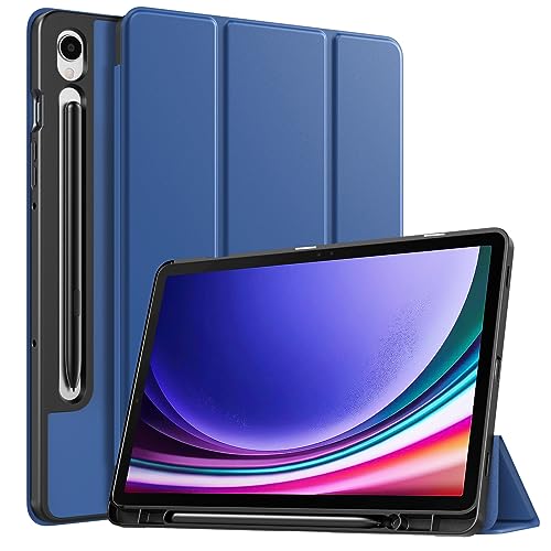 TiMOVO Hülle für Samsung Galaxy Tab S9 2023, Schlanke Ständer Schutzhülle mit Stifthalter für All-New Galaxy Tab S9 11 Zoll Tablet (SM-X710/SM-X716B/SM-X718U), Auto Schlaf/Wach, Marineblau von TiMOVO