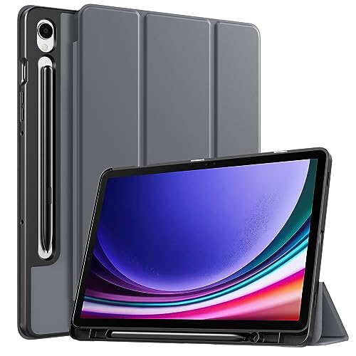 TiMOVO Hülle für Samsung Galaxy Tab S9 2023, Schlanke Ständer Schutzhülle mit Stifthalter für All-New Galaxy Tab S9 11 Zoll Tablet (SM-X710/SM-X716B/SM-X718U), Auto Schlaf/Wach, Space Grau von TiMOVO