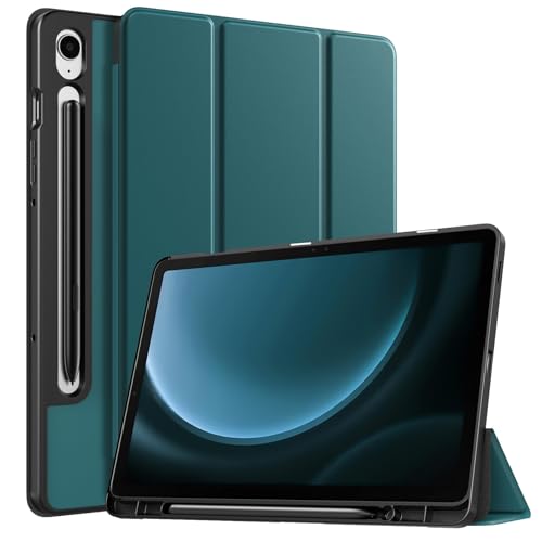 TiMOVO Hülle für Samsung Galaxy Tab S9 FE 2023 SM-X518U/SM-X510N/SM-X516B, Schlanke Ständer Schutzhülle mit Stifthalter für Galaxy Tab S9 FE 10.9'', Auto Schlaf/Wach, Blaugrün von TiMOVO