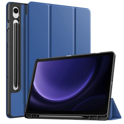 TiMOVO Hülle für Samsung Galaxy Tab S9 FE 2023 SM-X518U/SM-X510N/SM-X516B, Schlanke Ständer Schutzhülle mit Stifthalter für Galaxy Tab S9 FE 10.9'', Auto Schlaf/Wach, Marineblau von TiMOVO