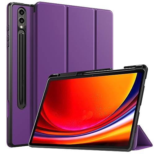 TiMOVO Hülle für Samsung Galaxy Tab S9 Plus 2023, Schlanke Ständer Schutzhülle mit Stifthalter für All-New Galaxy Tab S9+ 12,4 Zoll (SM-X810/SM-X816B/SM-X818U), Auto Schlaf/Wach, Purpurschwarz von TiMOVO