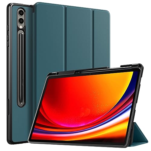 TiMOVO Hülle für Samsung Galaxy Tab S9 Plus 2023, Schlanke Ständer Schutzhülle mit Stifthalter für All-New Galaxy Tab S9+ 12,4 Zoll Tablet (SM-X810/SM-X816B/SM-X818U), Auto Schlaf/Wach, Blaugrün von TiMOVO