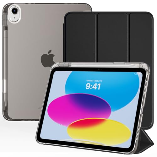 TiMOVO Hülle für iPad (A16) 11 Generation 11 Zoll 2025, iPad 10 Generation 10,9 Zoll 2022 mit Stifthalter, Schlanker Ständer Schutzhülle mit Auto Aufwach/Schlaf, Schwarz von TiMOVO