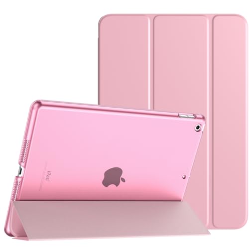 TiMOVO Hülle für iPad 9. Generation 2021/iPad 8. Generation 2020/iPad 7. Generation 2019, Ultra Dünn Durchscheinend Schutzhülle Smart Cover mit Auto Schlafen/Wachen für iPad 10,2 Zoll, Blumen Rosa von TiMOVO