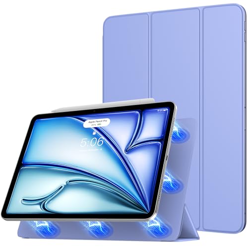TiMOVO Hülle für iPad Air 11 Zoll (M3/M2-2025/2024), iPad Air /5./4. Generation Hülle (2022/2020) 10,9", Stark Magnetisch Trifold Ständer Hülle, Unterstützt Apple Pencil Pro/USB-C- Lavendel Violett von TiMOVO