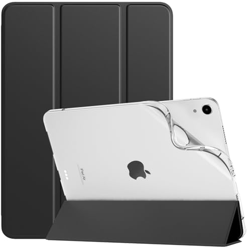 TiMOVO Hülle für iPad Air 11 Zoll (M3/M2-2025/2024), iPad Air 5/4 Hülle 2022/2020 10,9", Schlanke Schutzhülle mit weicher TPU Transluzente Matt Rückseite, Auto Schlaf/Aufwach, Schwarz von TiMOVO